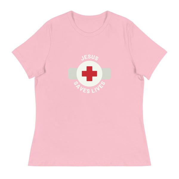 Jesus Saves Lives Women's Relaxed T-Shirt - Image 2